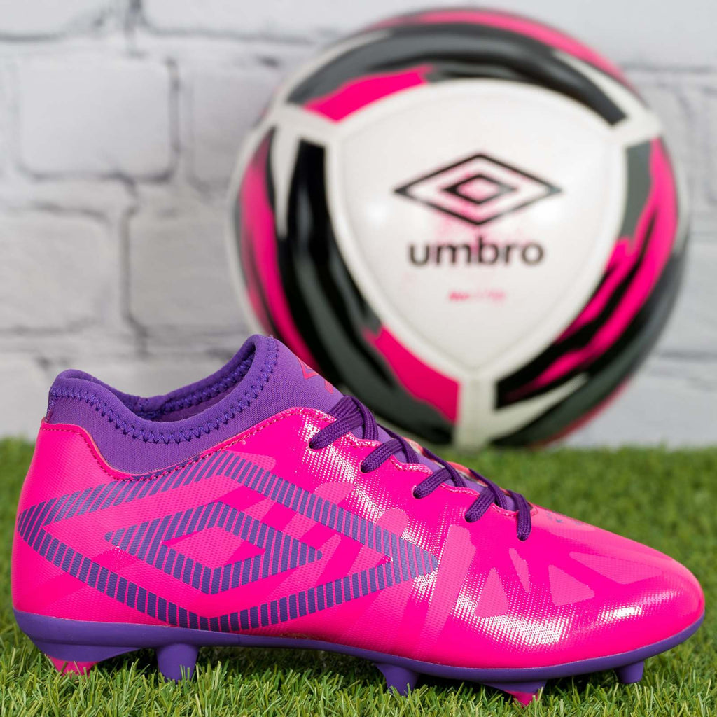 Umbro Ventura Kids Firm Ground Slip-On Laced Football Boots